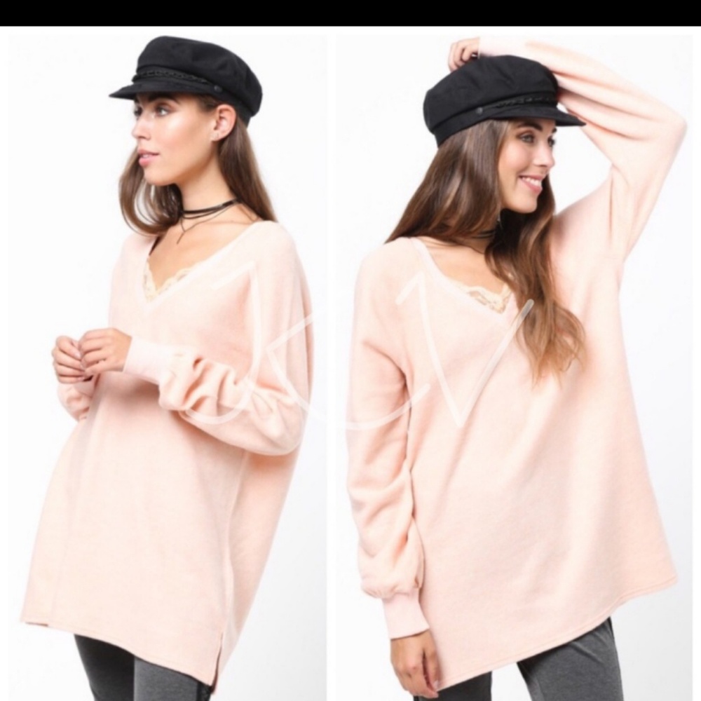 Blush lace top